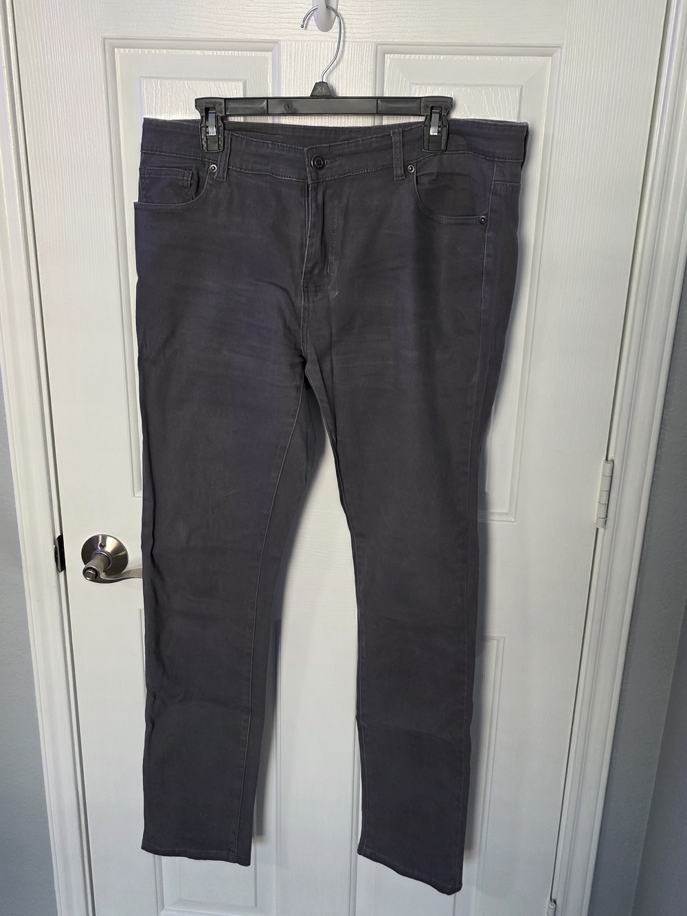 Dark Gray Straight-Leg Pants